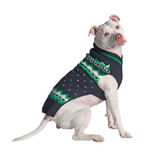 NWOT Handmade Alpine Fair Isle Wool Dog Sweater M - Picture 3 of 9